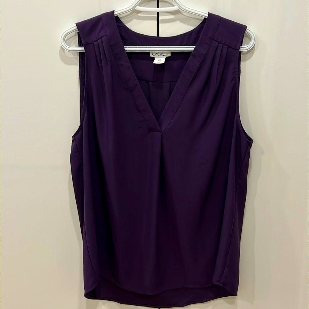 Matteson Plum Sleeveless Blouse (Size L)